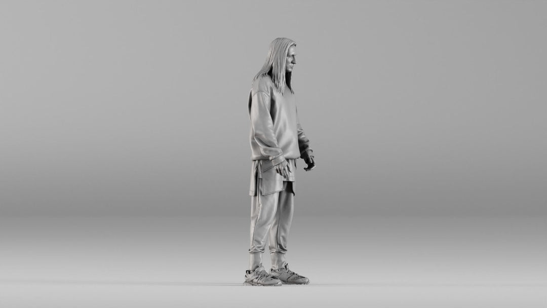 MM1347 Casual Male with Long Hair