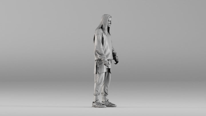 MM1347 Casual Male with Long Hair