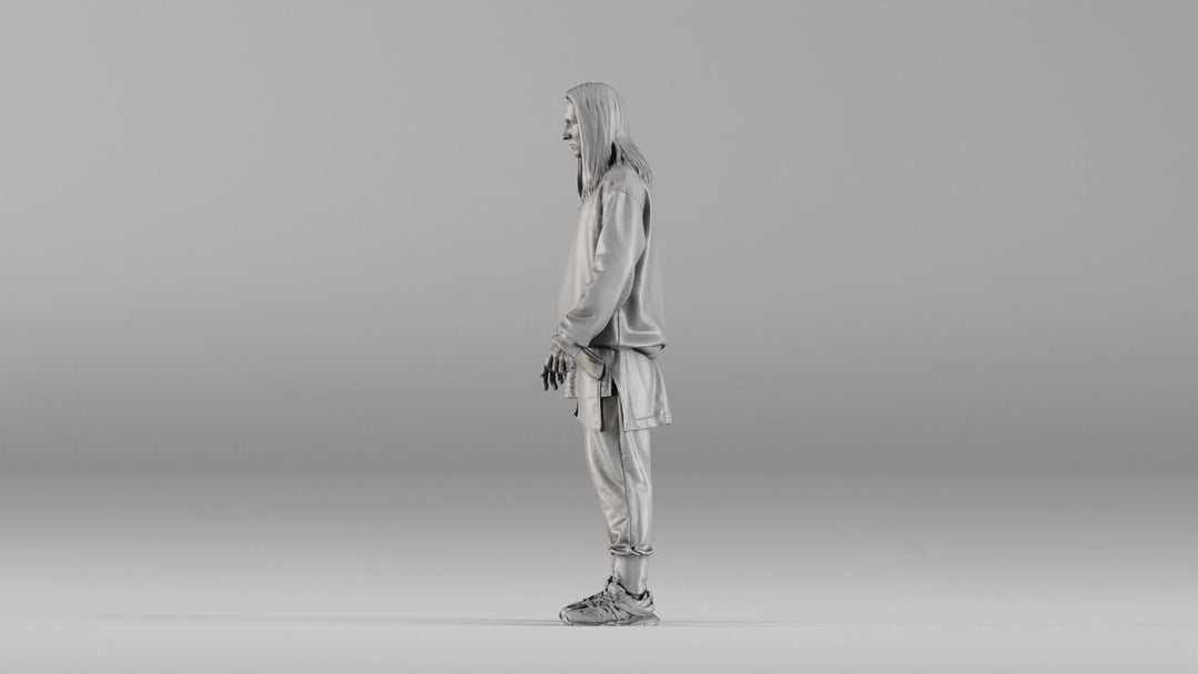 MM1347 Casual Male with Long Hair
