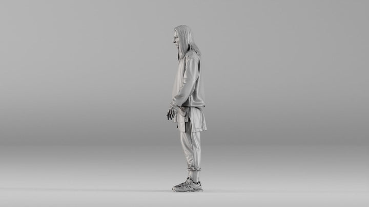 MM1347 Casual Male with Long Hair