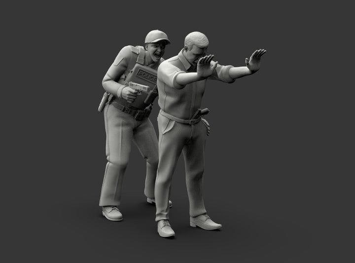 MM1225 Policeman Patting Down Armed Suspect