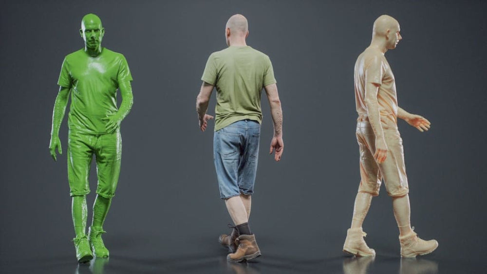 S3Ds0103 Man Walking In Summer Clothes Figure