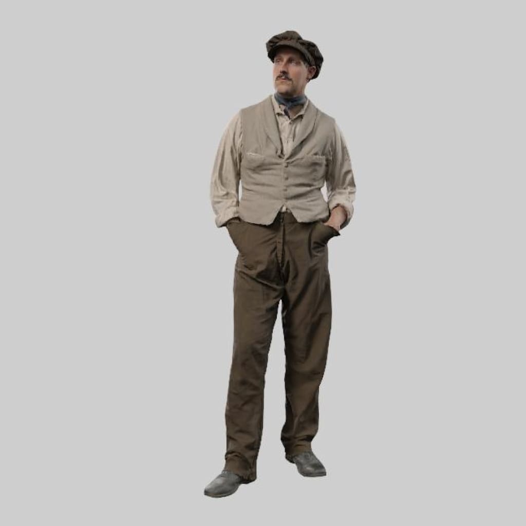 132s-0124 1900’s Farm worker Figure