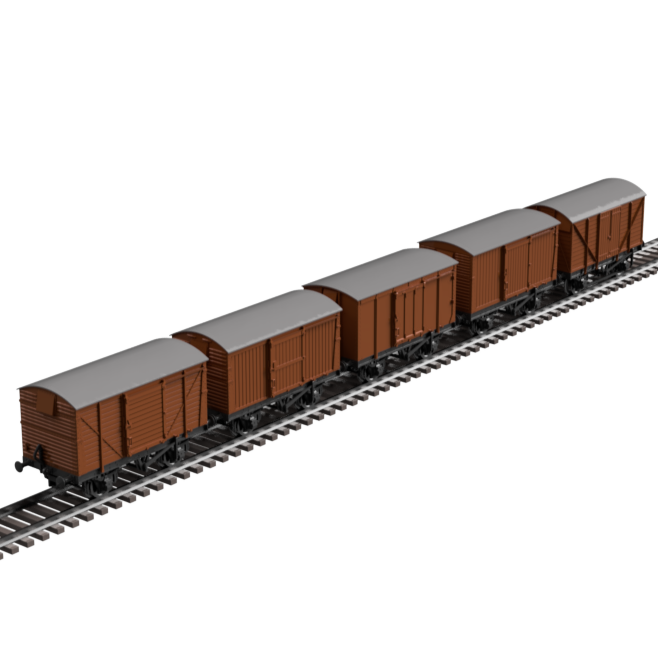 HPC605A – 5x BR 12 Ton Box Van Pack N Scale