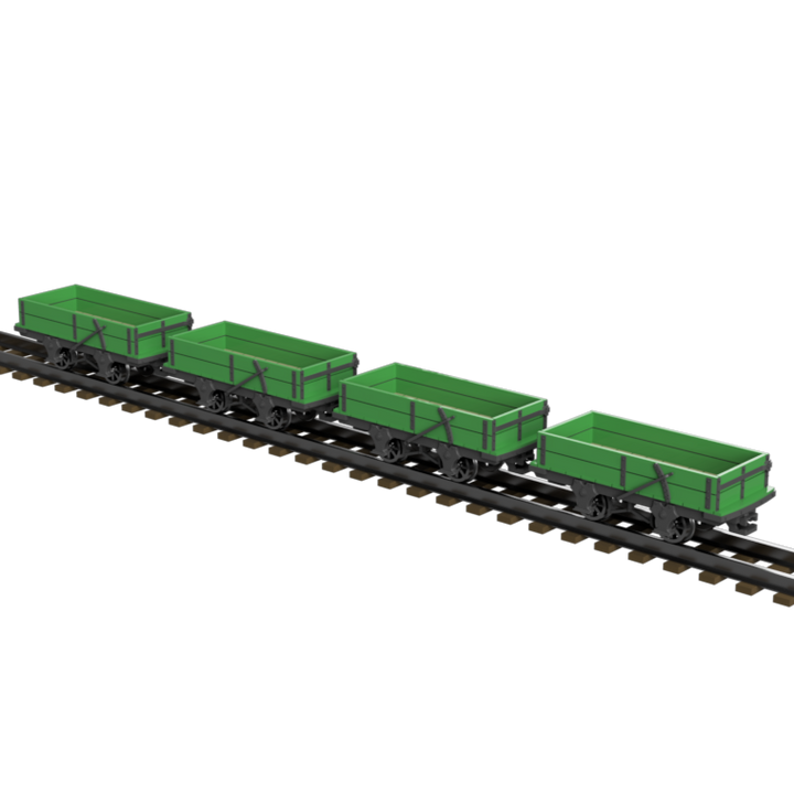 FP757F – GVT 2 Plank Drop Sided Wagon OO9 Gauge