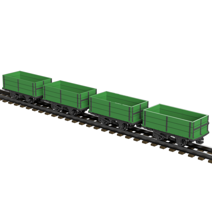 FP757G – GVT 3 Plank Drop Sided Wagon OO9 Gauge