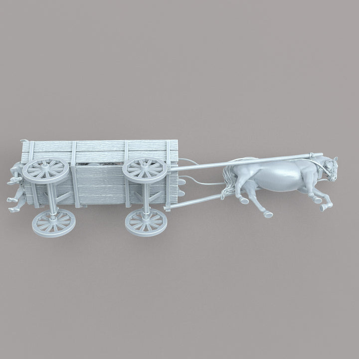 MM479 Horse and Farm Cart With Farmer