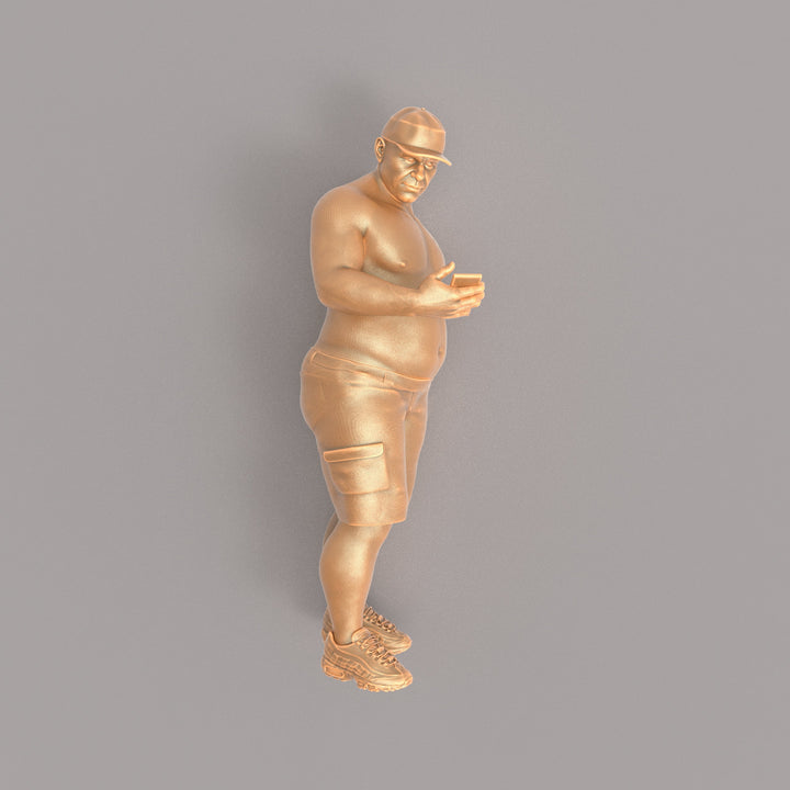 MM018 Large Male Bare Chested with Phone