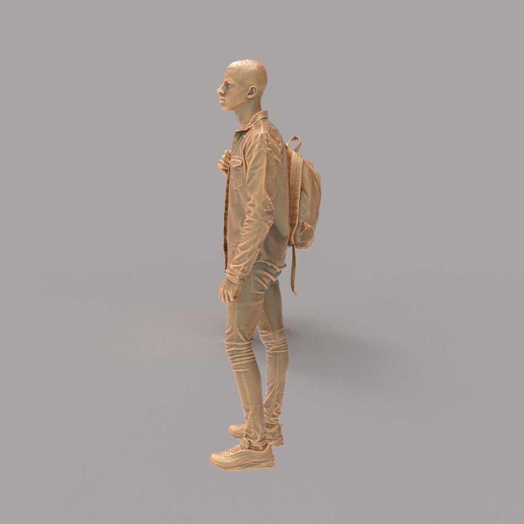 MM503 Young Smart Male Teenager with Bag