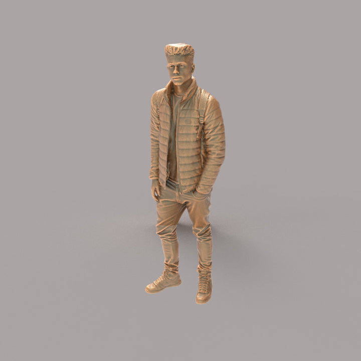 MM506 Young Smart Male Teenager In Jacket and Backpack