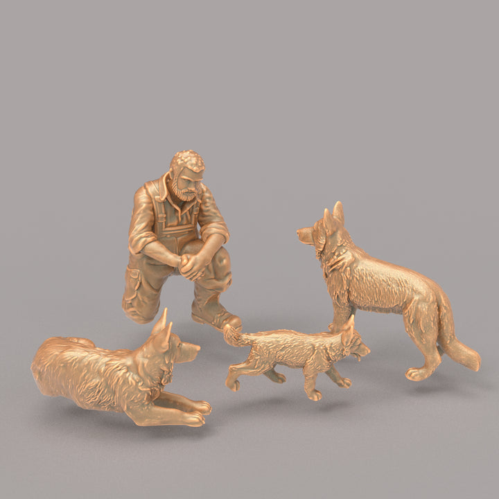 MM1387 Farmer and German Sheperd Dogs