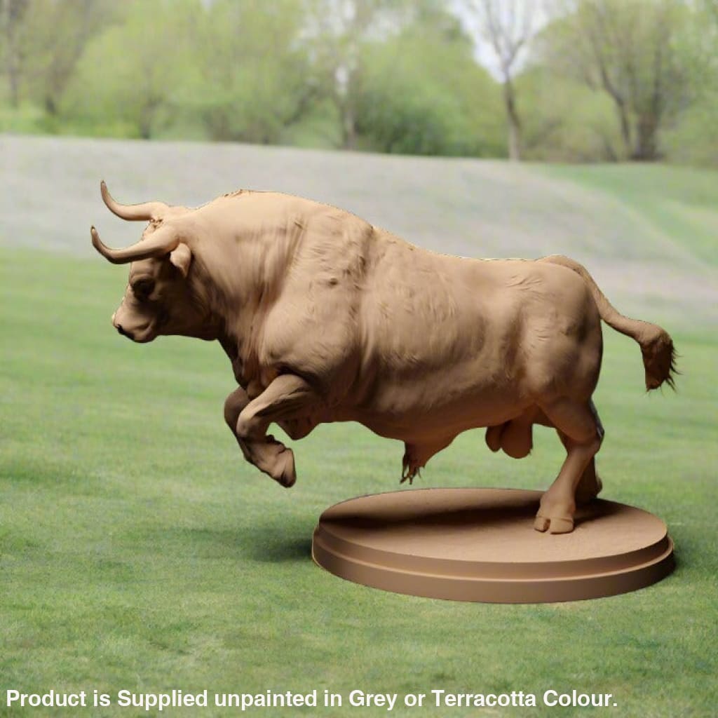 Adm1014 Red-Devon-Bull-Charging Animal