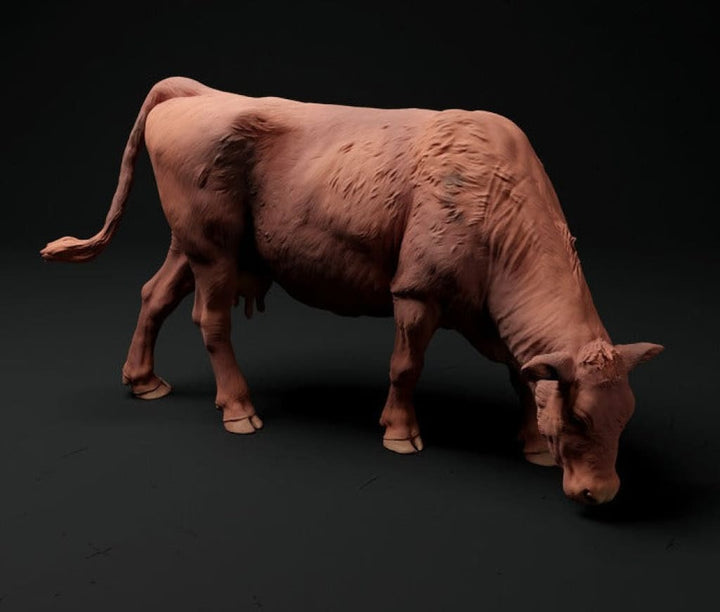 Adm1018 1:32 Scale Red Devon Cow Grazing X 2 Animal