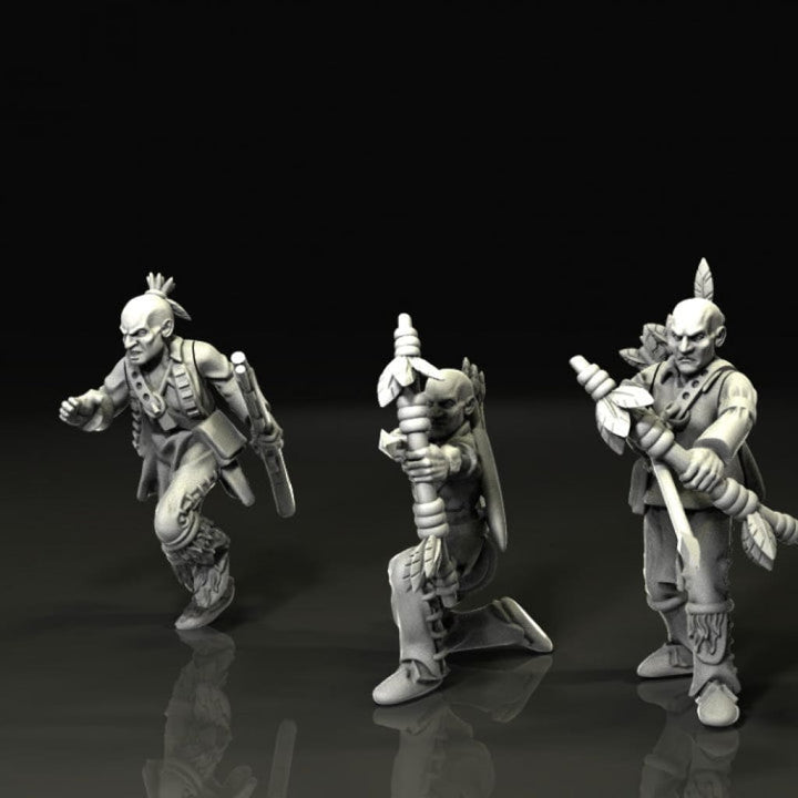 BCM006 French indian war native american warriors 28mm Figure