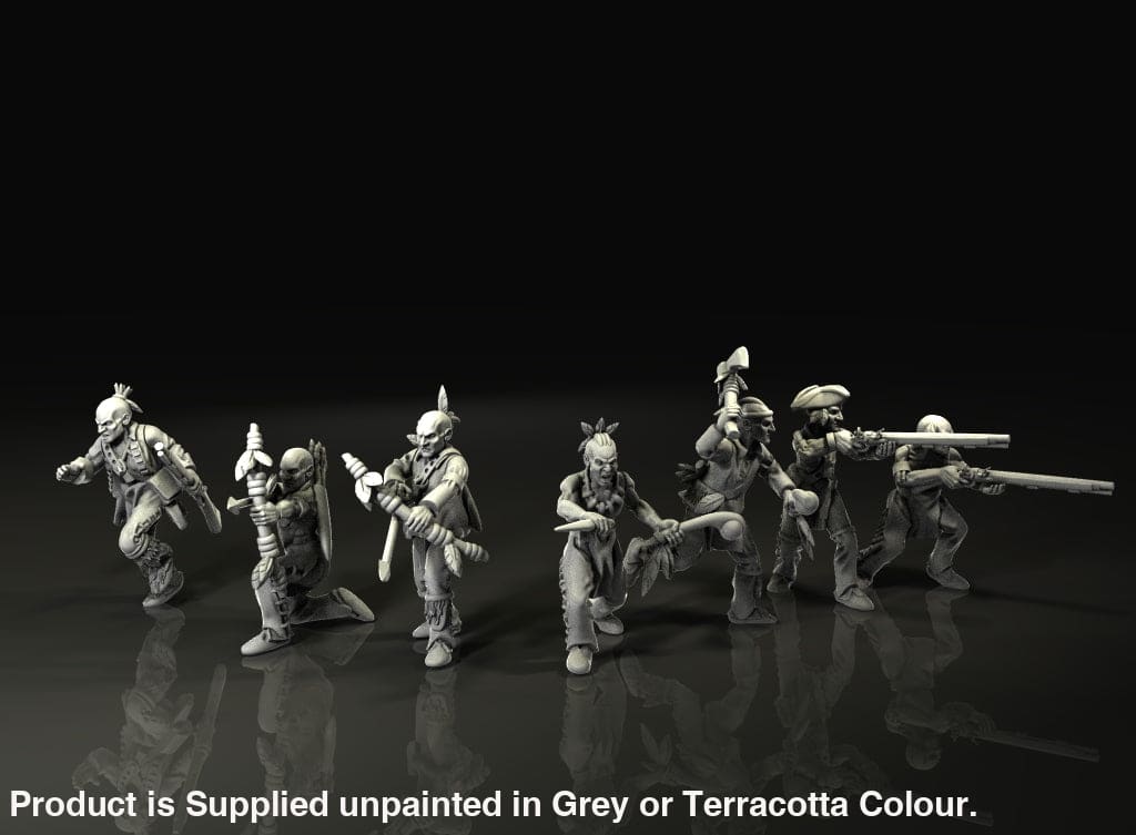 BCM006 French indian war native american warriors 28mm Figure