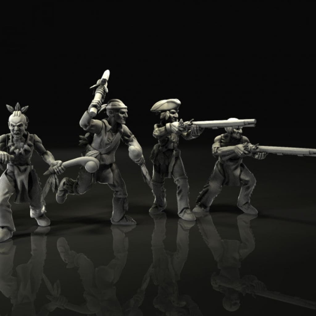 BCM006 French indian war native american warriors 28mm Figure