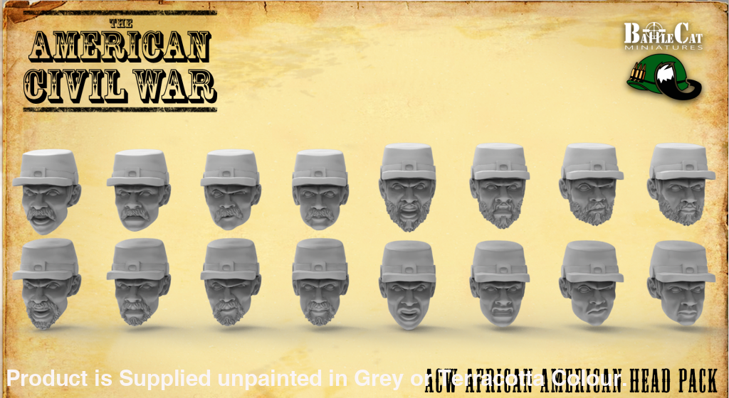 BCM032 ACW Union African American Heads 28mm Figure