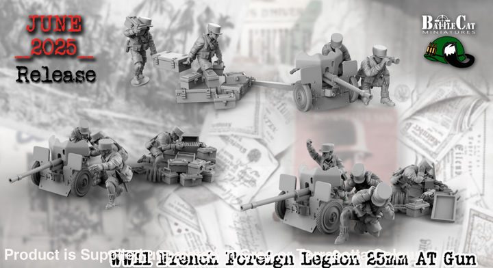 BCM040 WWII French Foreign Legion 25mm AT Gun 28mm Figure