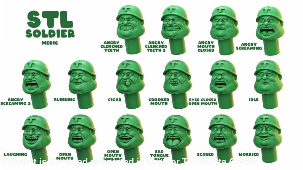 Fat Army - Medic Heads Please leave notes on order for the one or ones you want 0.99 each Figure