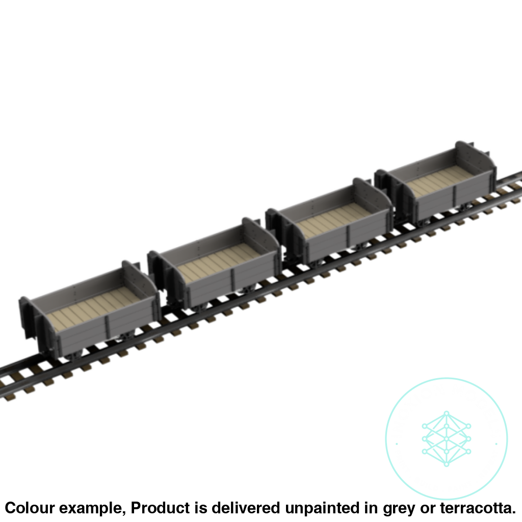 Fpc753A – 4X Light Railway Wagon Pack Oo9 Gauge Oo Scale Rolling Stock