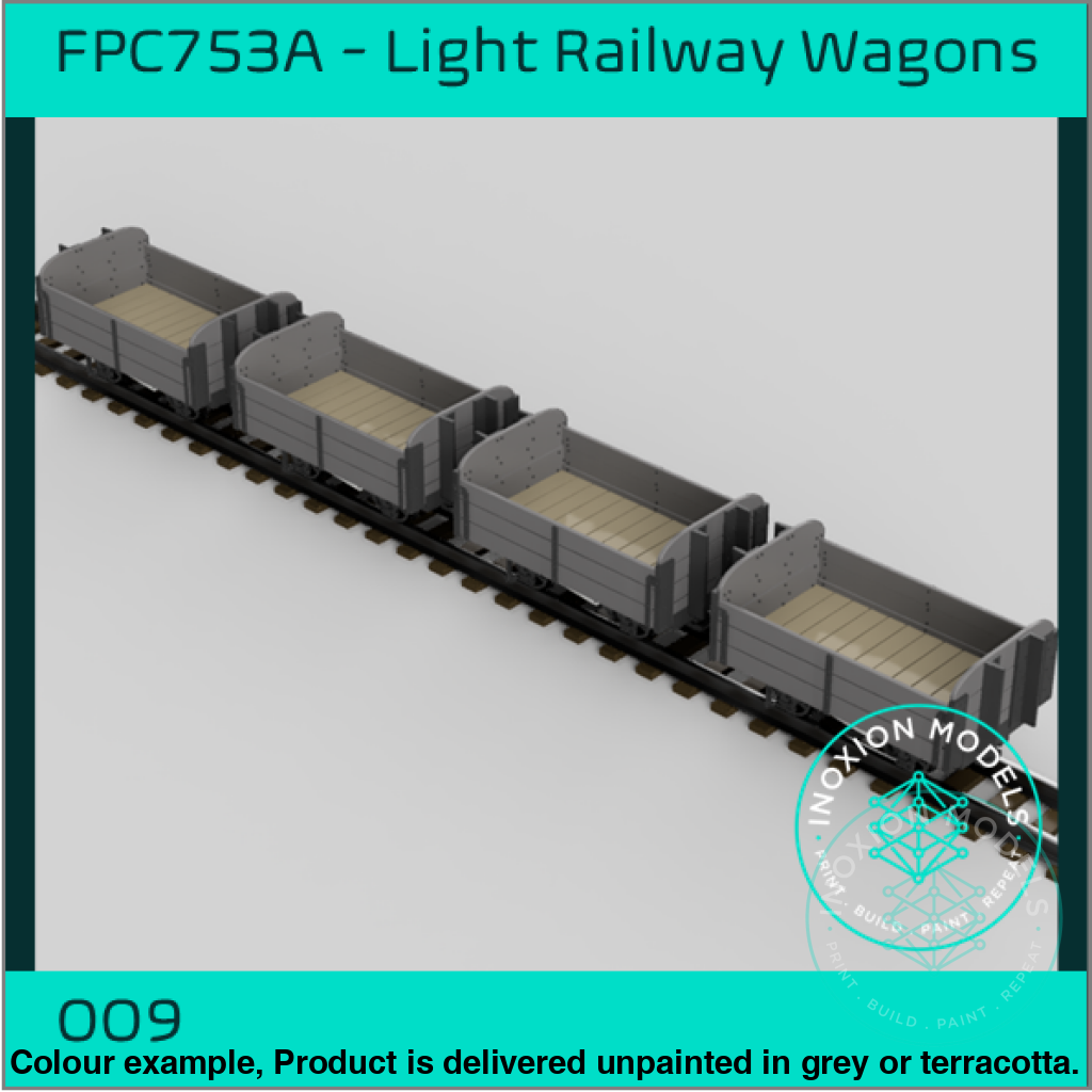 Fpc753A – 4X Light Railway Wagon Pack Oo9 Gauge Oo Scale Rolling Stock