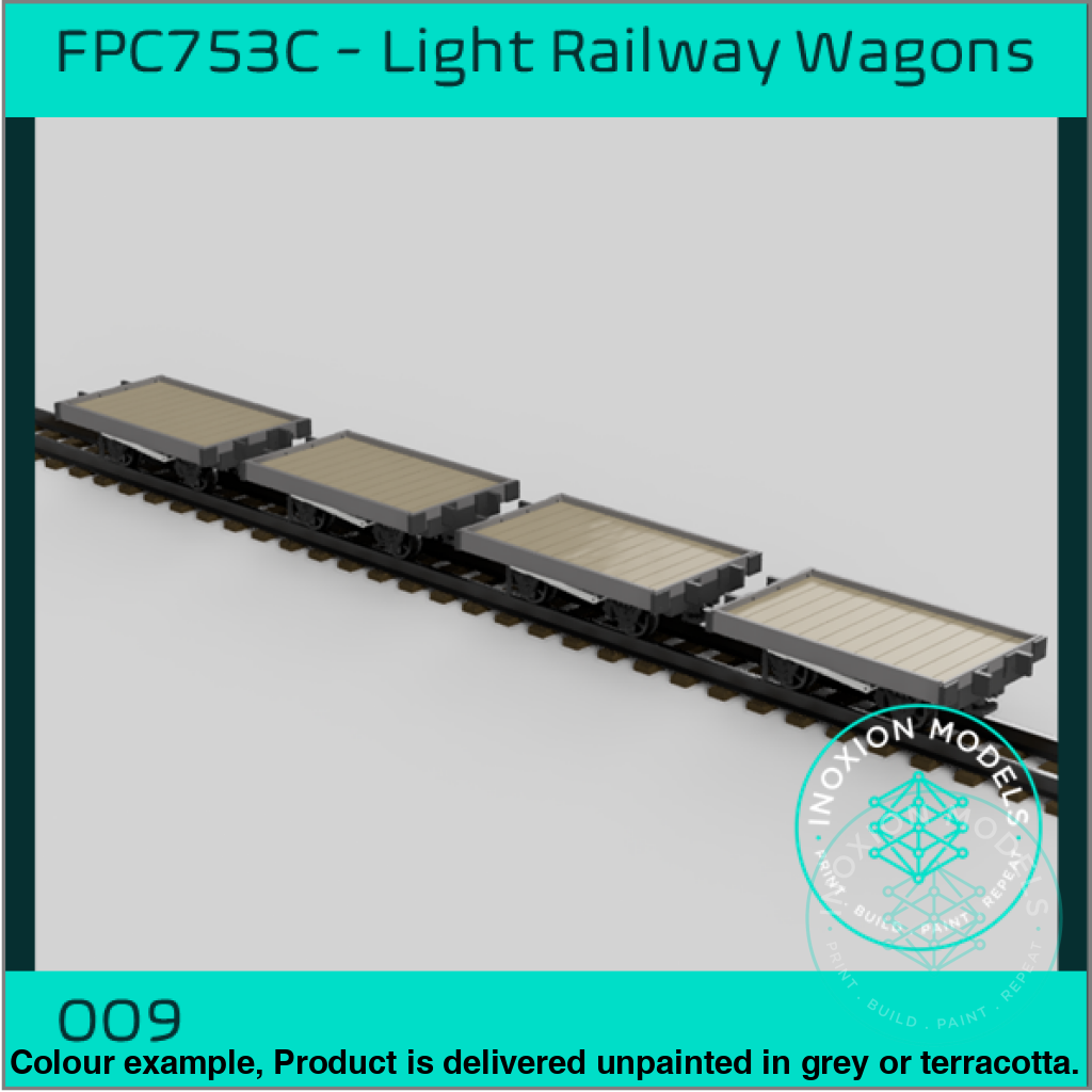 Fpc753C – 4X Light Railway Wagon Pack Oo9 Gauge Oo Scale Rolling Stock