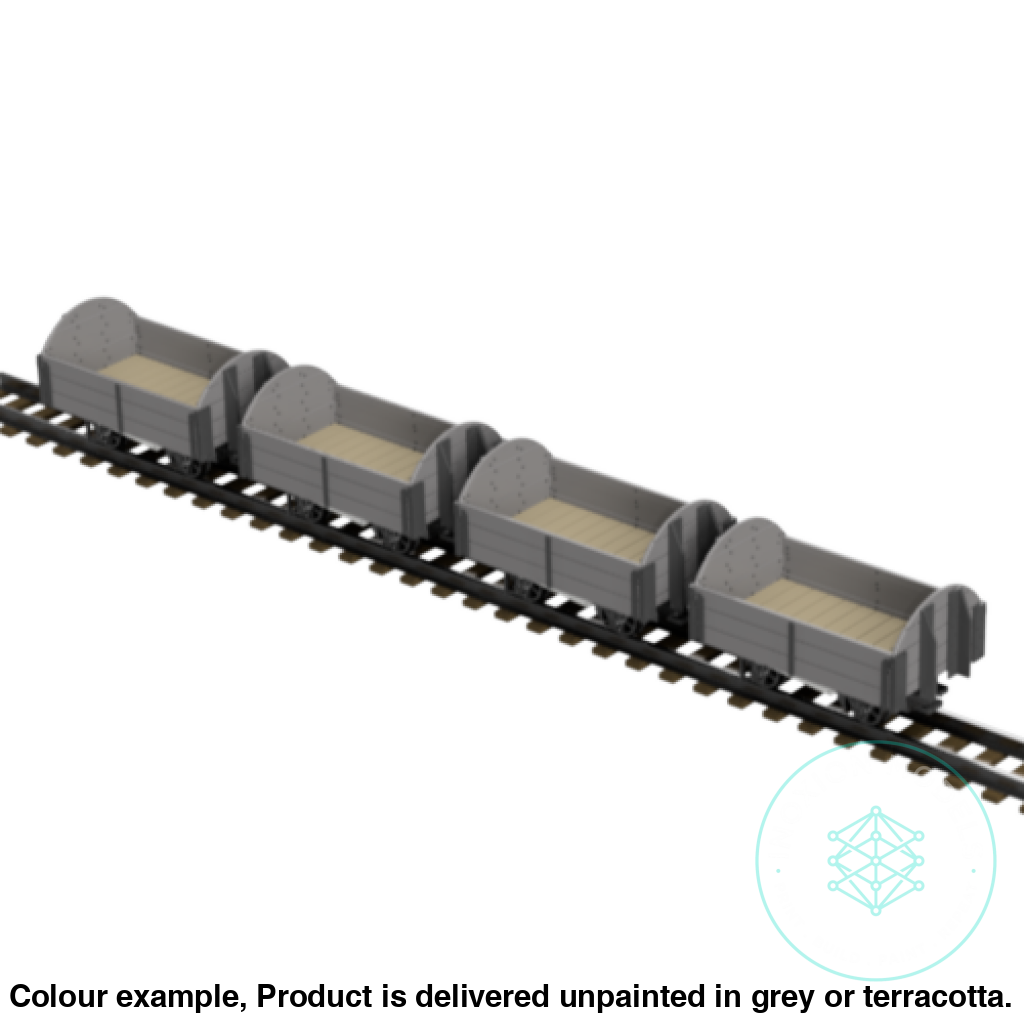 Fpc753D – 4X Light Railway Wagon Pack Oo9 Gauge Oo Scale Rolling Stock