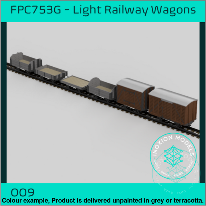 Fpc753G – 6X Light Railway Wagon Pack Oo9 Gauge Oo Scale Rolling Stock