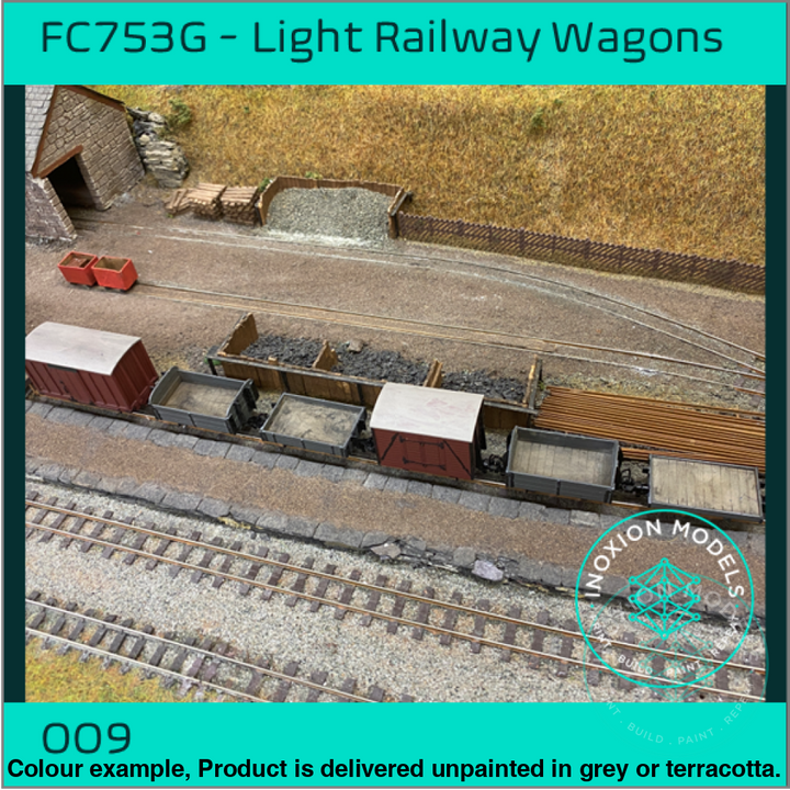 Fpc753G – 6X Light Railway Wagon Pack Oo9 Gauge Oo Scale Rolling Stock