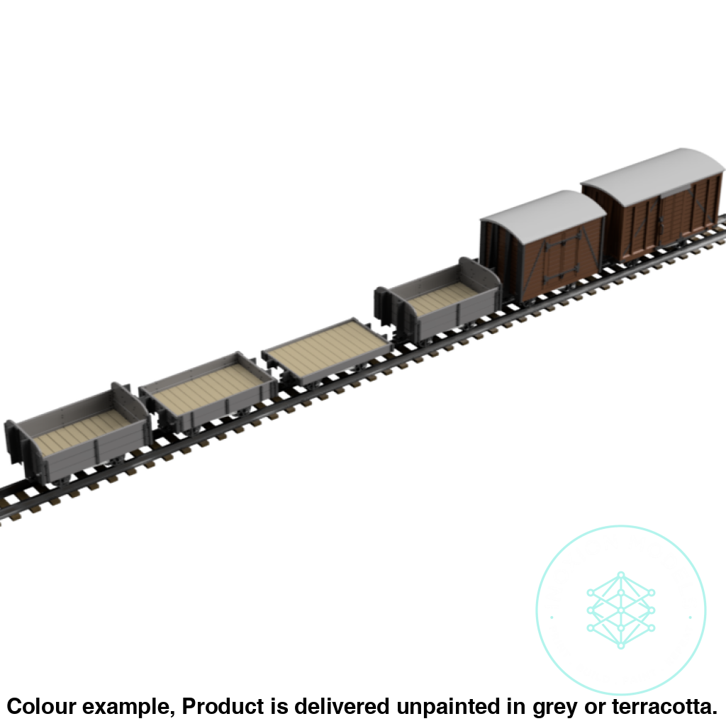 Fpc753G – 6X Light Railway Wagon Pack Oo9 Gauge Oo Scale Rolling Stock