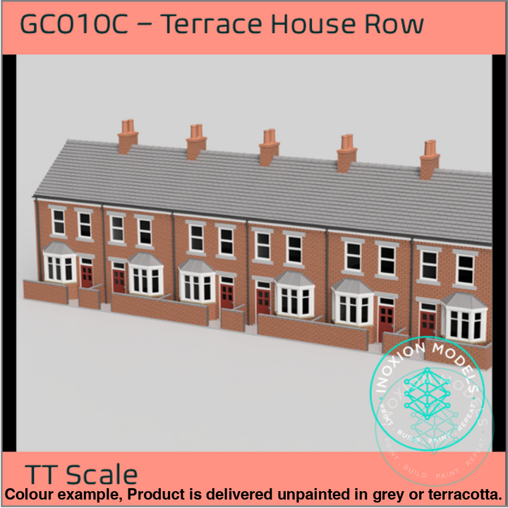 Gc010C – 6X Low Relief Terrace House Pack Tt120/3Mm Scale Tt Building