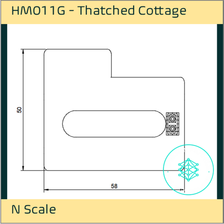 HM011G – Thatched Cottage N Scale N Scale Building