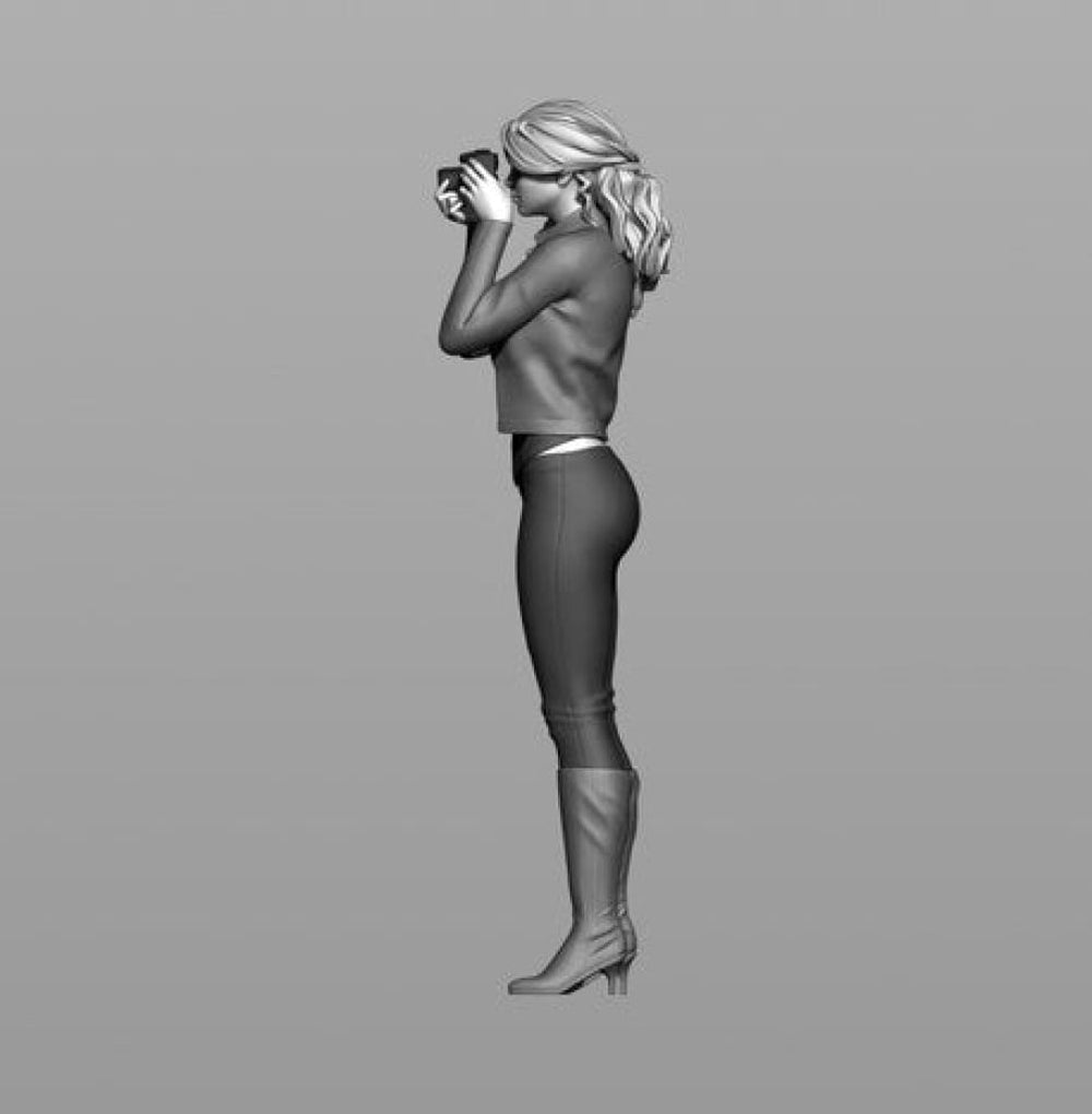 Young Girl Photographer Figure