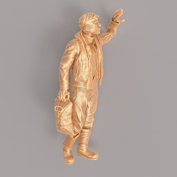 MM090 British WW11 Pilot Looking to the Sky Figure