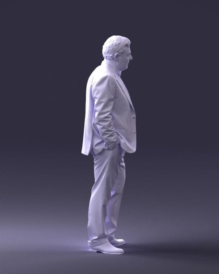 Older Male In Suit And Bow Tie Figure