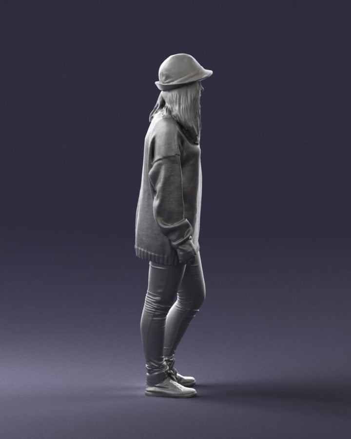Trendy Girl In Hat Figure