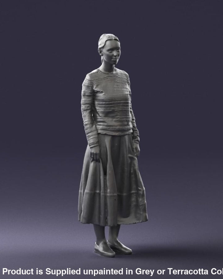 Young Girl Wearing Jumper And Long Dress Figure