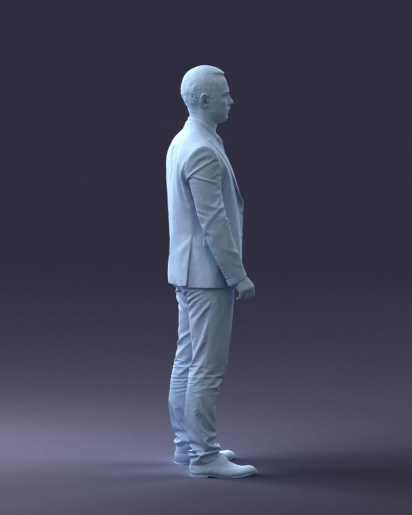 Smart Office Worker In Suite Figure