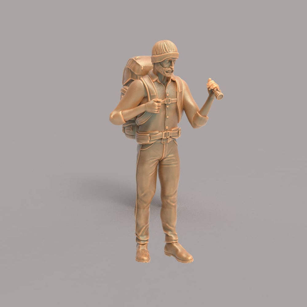 MM241B Male Hiker/Camping/Standing With Small Torch Figure