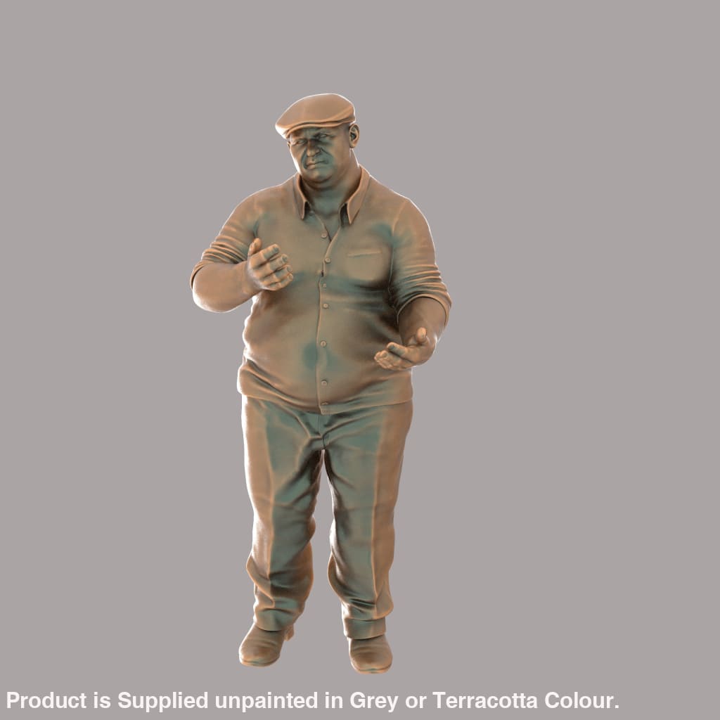 MM274 Large Male in Flat Cap gesturing with Hands Figure
