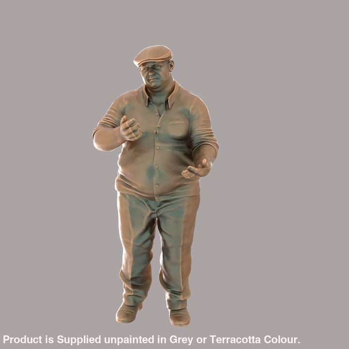 MM274 Large Male in Flat Cap gesturing with Hands Figure