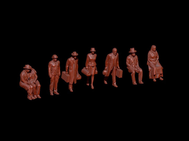 Mm478 Group Of 1940 Era Passengers Oo Gauge Figure