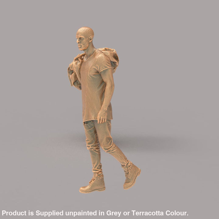 MM605 Tall Bald Male with large Bag on Shoulders Figure
