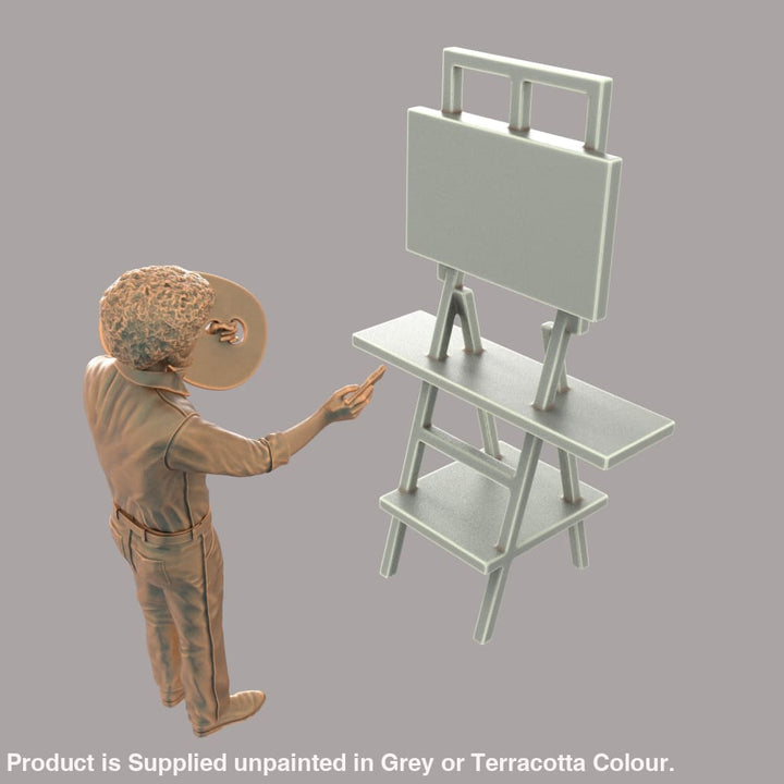 MM642 Bob Ross-Painter-Artist and Easel Figure