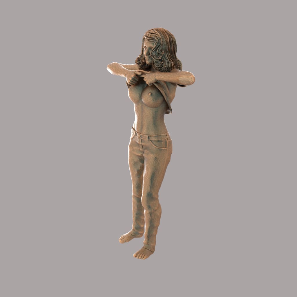 MM713 Girl Lifting Top Off 18 + Figure