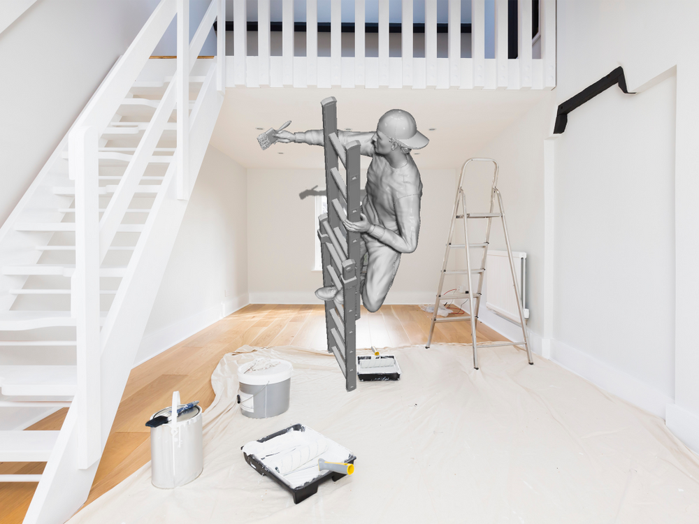 Mm719 Male Painting On Ladder B Figure