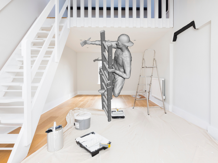 Mm719 Male Painting On Ladder B Figure
