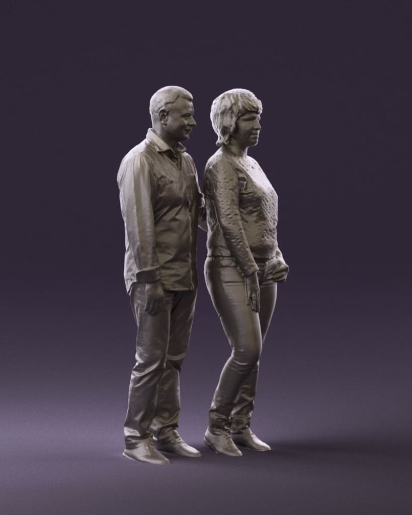 Mm862 Couple Poseing For Picture Figure