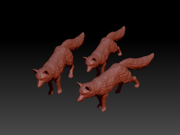 Mma009 Standing/Walking Fox X 3 Animal