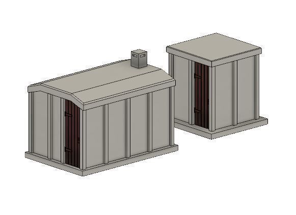 PJD017  Model Railway Lineside Concrete Huts